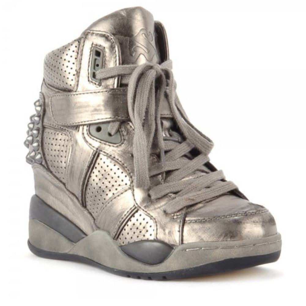 ASH Freak Metal Piombo Studded Wedge Trainers
